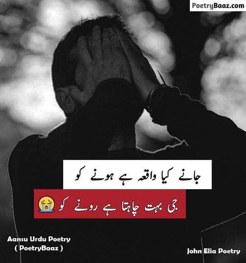 John Elia Poetry on Ansoo in Urdu