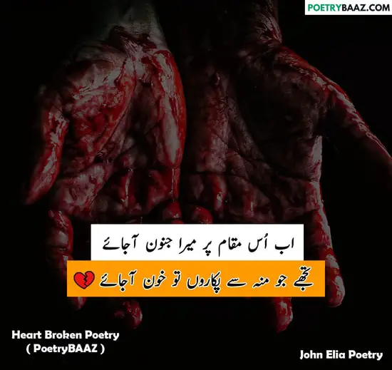 John elia heart broken poetry in urdu 2 lines