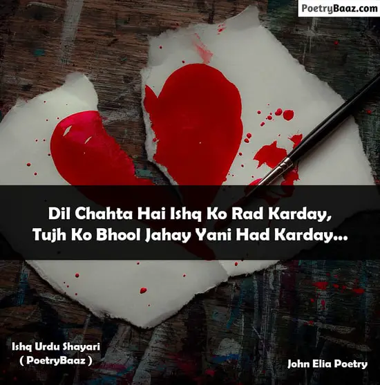 John Elia Sad Ishq Urdu Poetry