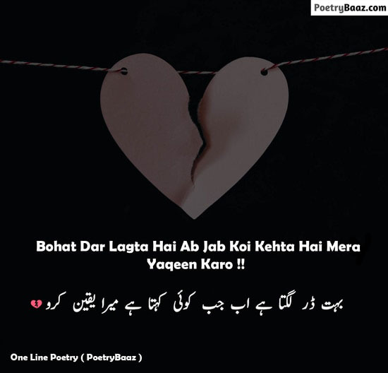 Sad Heart Broken One Line Shayari in Urdu